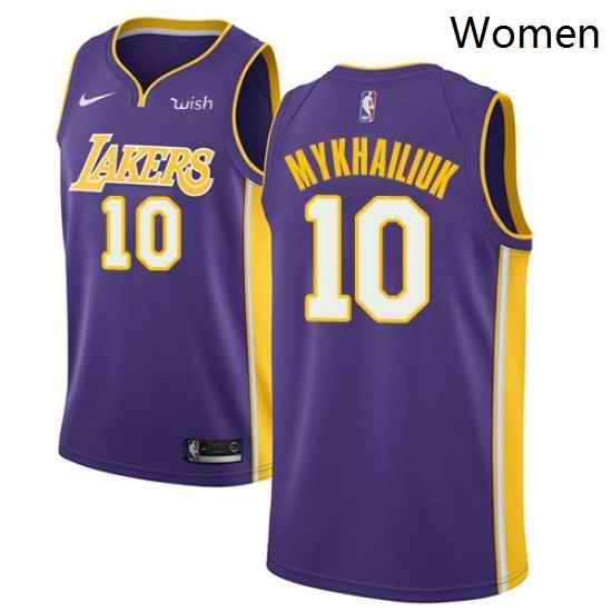 Womens Nike Los Angeles Lakers 10 Sviatoslav Mykhailiuk Swingman Purple NBA Jersey Statement Edition